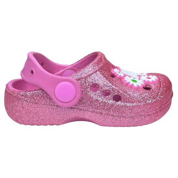 Juicy x Juicy Couture Lil Cool Pink Glitter Clogs - Size 5 Toddler - Picture 3 of 8